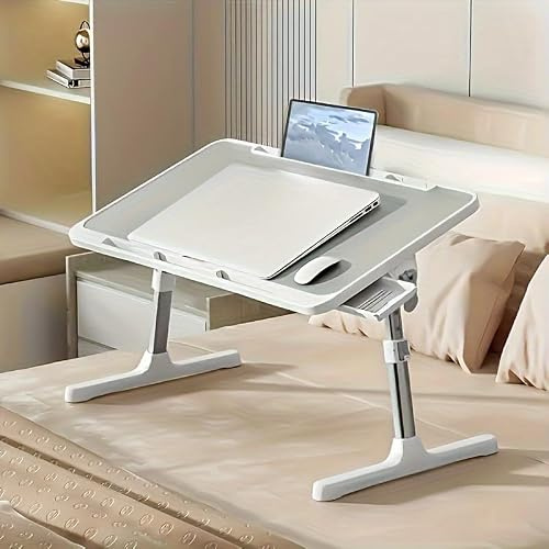 Fesatccoz laptopbord för sängen, laptopstativ bord, höjdjusterbart laptopbord för säng och soffa, vikbart laptopskrivbord
