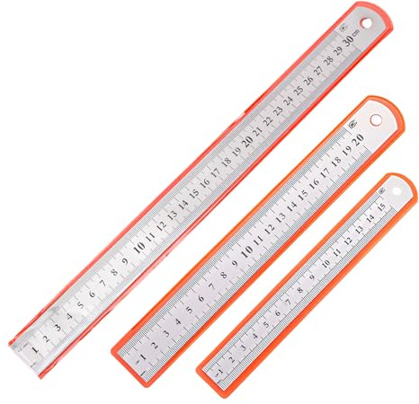 3 Pièces Reglet En Acier Inoxydable, Double Face Regle 15 cm, 20 cm, 30 cm, Multifonctionnel Règle De Mesure Pour École Dessin Technique Ingénierie