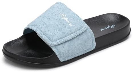 Ripord damsandaler justerbara bekväma slip-sandaler promenadsandaler inomhus utomhus