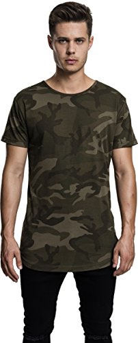 Urban Classics Shaped Long T-Shirt, Multicolore (Olive Camo 775), m Homme