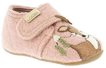 Living Kitzbühel Jungen Mädchen Babyklettschuh Rehkitz Hausschuh, Peach, 30 EU