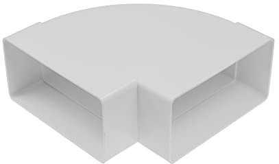 Vent Systems 120 x 60 mm curva orizzontale rettangolare per tubo di collegamento Angolo: 90°. Sistema di ventilazione, riscaldamento, raffreddamento