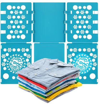 ZSMJAER Plieuse Linge, Planche à Plier Le Linge Pliage Vetement Chemise Pulls Tee-Shirt pour Adultes et Enfants, Planche a Plier Le Linge 58 x 68CM Bleu