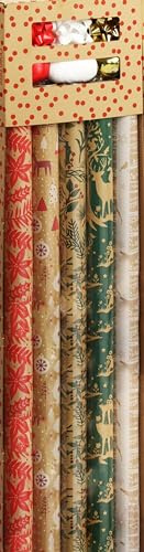 made2trade Juego de papel de regalo navideño con cintas, 11 piezas, 200 x 70 cm, mezcla vintage, 1 unidad