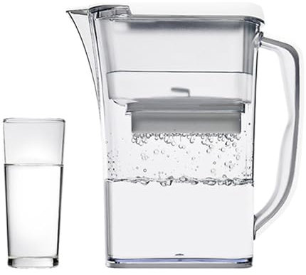 Jarra Filtrante De Agua Con Cartucho Filtrante De 90 Días, Capacidad De 3,5 Litros, Para Reducción De Microplásticos, Cloro, Cal E Impurezas,With 4 Filter Cartridges
