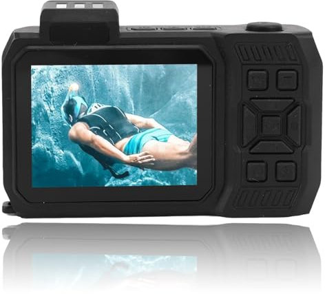Fotocamera Subacquea 4K, Fotocamera Digitale con Zoom Ottico 10X Autofocus con Doppio Schermo da 2,88 Pollici 1,44 Pollici, Supporto Fotocamera Impermeabile 65 MP 33 Piedi Scheda