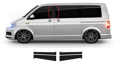 BellaFolia Seitenstreifen Aufkleber Set B-Säule passend für VW T4, T5, T6 und T6.1 Farbe wählbar, Multivan, Bulli - Seitenaufkleber Dekor Decal 10100.01