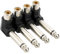 Greluma 4 pièces Adaptateur audio RCA à angle droit vers TS 6,35 mm, prise mâle mono 90 degrés 1/4 vers connecteur femelle RCA pour haut-parleur, amplificateur, son de guitare