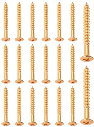 RuiJOTWAT 20X viti di montaggio cromate per piastra del manico della chitarra per chitarre Fender Strat Tele American Standard/Deluxe Gold