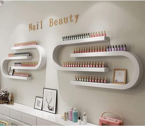 Estante De Exhibición De Botellas De Esmalte De Uñas En Forma De U Montado En La Pared, Soporte Organizador De Aceites Esenciales Multifuncional, Estante De Almacenamiento De B(Size:4PCS,Color:BLANCO)