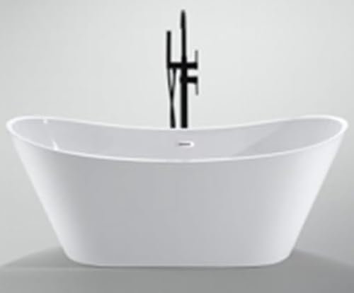FREESTANDING Bathtub Modern Design Curved Top Bath TUB 1600mm 1700mm Black or White (White 1700mm)