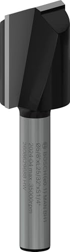 Bosch 1 x PRO Router Bit Rak, Två flöjter (för mjukt trä, lövträ, Ø 15,9 mm, Professionellt tillbehör handhållen router, trim router)