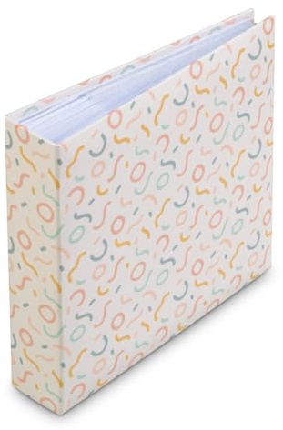 Hama Album fotografico con tasca e area memo Sprinkled Snakes (200 foto 10 x 15 cm, 100 pagine, formato 22,5 x 22 cm, tasca per schede di memoria, motivo grafico) multicolore