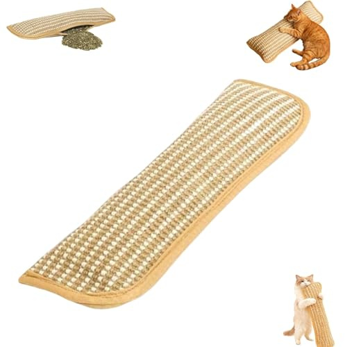 Catnip Kicker Pillow, Interactive Catnip Chew Toy, Catnips Pillow, Soft Sisal, Scratch and Bite Resistant for Teething Play & Stress Relief (S)