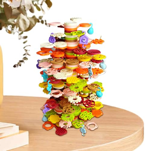 Generisch Jeu d'adresse - Jeu d'empilage - 152 pièces - Jouet éducatif - Jeu d'empilage d'équilibre - Cadeau à partir de 3 ans - Pour filles et filles