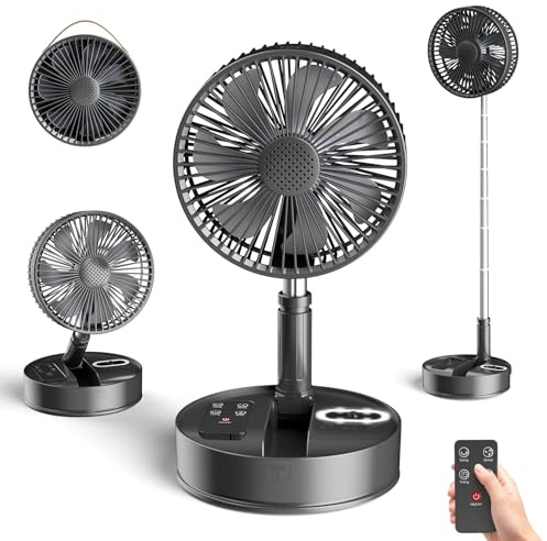 Marchpower Ventilator leise Standventilator mit Fernbedienung Timer 4 Geschwindigkeitsstufen Automatische Oszillation Ventilator höhenverstellbar bis 102cm für Schreibtisch Arbeitsplatz Schlafzimmer