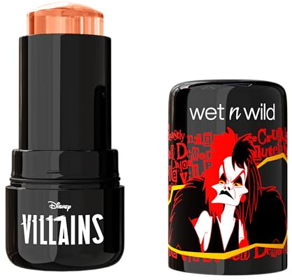 Wet n Wild x Disney Villains Extreme Evil Jelly Blush – Gelrouge för Kinder och Läppar, Dewy Glow, Vain