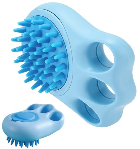 Cepillo Para Champú De Mascotas Estropajo Dispensador De Champú Suave | Accesorio Con Cerdas De Silicona Para Ducha De Gatos Para el Aseo y Baño de