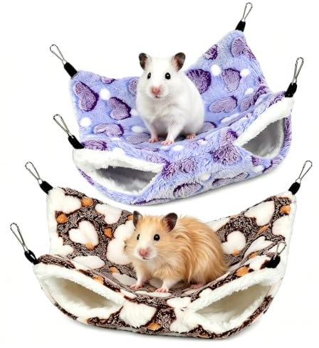 Oavie Double Layer Pet Hammock, Soft Plush Hanging Bed, 2 Pack