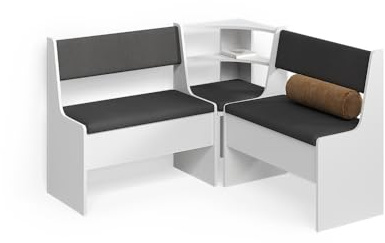 Livinity Gruppo panca ad angolo Tiberio, Bianco, 120 x 120 cm Senza tavolo