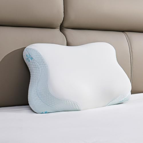 CloudÉtoile Nackenkissen Kopfkissen Memory Foam - 2-in-1 ergonomisches Kopfkissen aus Viscoschaum, Schmetterlingskissen Seitenschläferkissen Nackenstützkissen, Oeko-TEX®