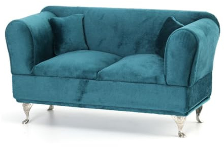 KQFCAZRE Boîte à Bijoux avec Pieds En Métal Élégante Mini Boîte à Bijoux Classique pour Femmes, Adolescentes, Vert Paon, Fauteuil 11.5 8.5 10cm