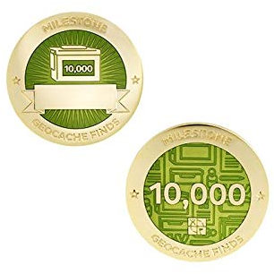 10000 Finds/Funde Coin + Tb !!gefunden Geocaching Milestone Geocoin and Tag Set