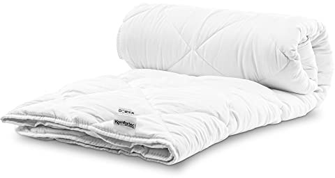 Komfortec Manta de Verano de 135 x 200 cm, Fina y Ligera, para Verano, Manta hipoalergénica, Color Blanco