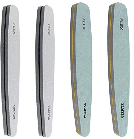 Nagelfeilen 4 Stück Nagelpolierblöcke Professionelle Doppelseitige Nagelfeile 100/180 220/280 Körnung für Acryl Naturgel Nagellack Geeignet für Zuhause Nagelstudio