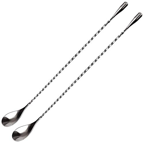 Orton Cucchiaio per meschanger, in acciaio inossidabile, set di 2 strumenti professionali per bar da cocktail (12 pollici), stile giapponese, design a strappo
