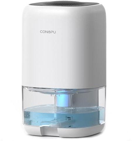 CONOPU Deshumidificateur d air, Deshumidificateurs la Maison, Arrêt Automatique et Lumière LED Colorée, Portable et Ultra Silencieux, Chambre, Bains