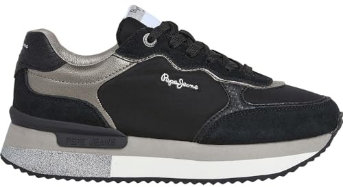 Pepe Jeans Damen RUSPER Glam W Sneak, Schwarz (Black), 39 EU, Schwarz, 6 UK