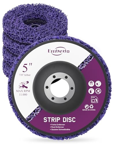 5 Stück CSD Scheibe 125mm für Winkelschleifer, Schleifscheiben zur Grobreinigung, Flexscheiben Reinigungsscheibe zum Entfernen von Rost, Farbe, Lack auf Metall