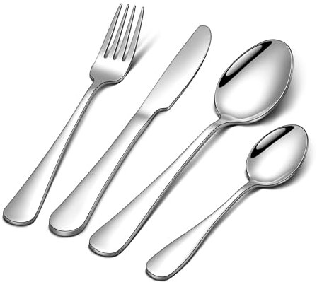 Cutlery Set, NINIROR 48 Pieces Food-Grade Stainless Steel Flatware Set for 12 People, Tableware Silverware Set with Spoon Knife and Fork Sets for Home Kitchen, Mirror Polished Dishwasher Safe