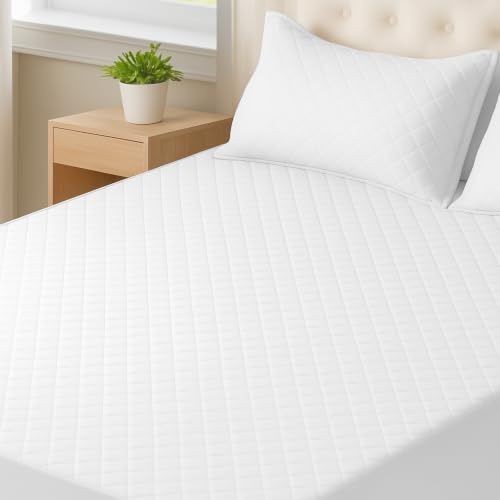 CYCMACO Transpirable Protector Colchón Lavable 90x190cm, Blanco | Transpirable Anti Ácaros Cubrecolchon, Extra Profundo, Elástico En Todo El Contorno, Protección Incontinencia Y Sudor