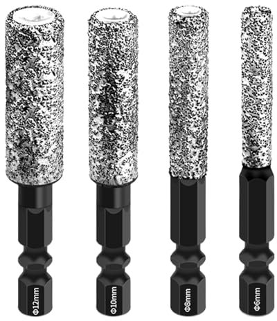 Punte Per Piastrelle | Kit Corone Con Manico Esagonale Ad Alta Resistenza - Attrezzatura Di Perforazione Per Lamiera, Granito, Metallo, Legno e Mobili Da Bagno