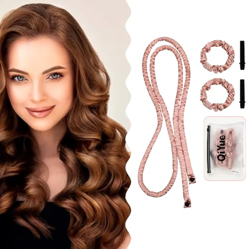 Heatless Curls Band,Overnight Curls,Heatless Lockenstangen Stangen Stirnband,Nacht Locken Ohne Hitze Blowout Hair Lockenwickler Kein Hitzes Dünnes Locken Stirnband Für Langes Haar Kurzes Haar Pink