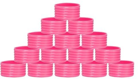 QUARKZMAN Aro De Empuñadura De Raqueta De Tenis Anillo De Goma Banda Antideslizante Absorbente para Mango De Bádminton Y Squash Fuchsia 15Pcs