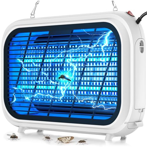 Insektenvernichter Elektrisch, 20W UV-Lampe Stark Elektrischer Insektenfalle Mückenlampe, 2 UV LED Elektrische Mückenfalle Mückenlampe für Garten Innen und Aussen, Wasserdicht, 1,5 M Kabel