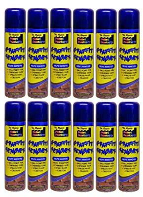 Graffiti Stain Remover Powerful Spray Paint Cleaner Aerosol Removes Ink 200 ml each Can (Set of 12)