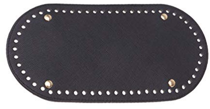 Healifty Stricken häkeln pu Ledertasche bodenformer Kissen handgewebte Tasche pad (schwarz)