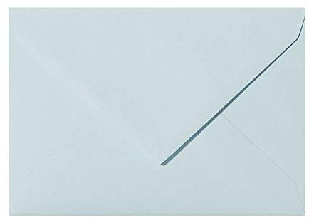 Paper24 25 Briefumschläge DIN C6 114x162 mm, nassklebend, für Einladungen, Grußkarten A6, für Hochzeit, Geburtstag in Hellblau