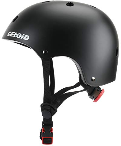 CELOID Skateboard Bike Helmet,Adjustable Washable Skate Scooter Helmets for Over 16 Years Youth & Adults Women and Men Climbing,Skateboarding,Cycling Bicycle,Roller Skating,Balance Bike Sports,Black