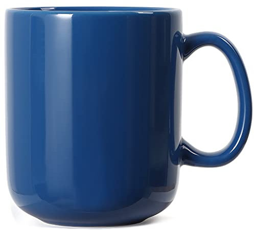 Smilatte 600ml groß Tasse, M016 einfache Keramik Porzellan Boss Kaffeetasse Becher mit Griff für Papa Männer, blau