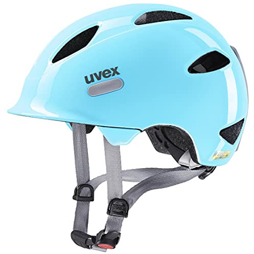 uvex OYO - Leichter Fahrradhelm für Kinder - intergierter Seitenschutz - erweiterbar mit LED-Licht - Cloud Blue - Grey - 45-50 cm