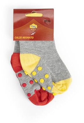 AS Roma Set 2 Paia Calzini, Grigi-Giallo e Rossi, 16-17