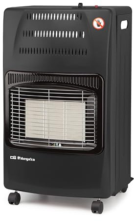 Orbegozo HCE 60 Estufa de Gas Butano, Cerámica Plegable, Negro, 4200 W, 42x74x35 cm, 7.87 kg, 3 Niveles de Potencia, Asas para Transporte, Clase energetica A