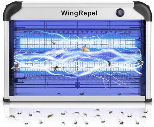 WingRepel 20W Lampara Antimosquitos UV Matamoscas Electrico, Lampara Mata Insectos Mosquito Eléctrico Interior, Lampara Mata Mosquitos Electrico Potente con Rejilla de 2400V