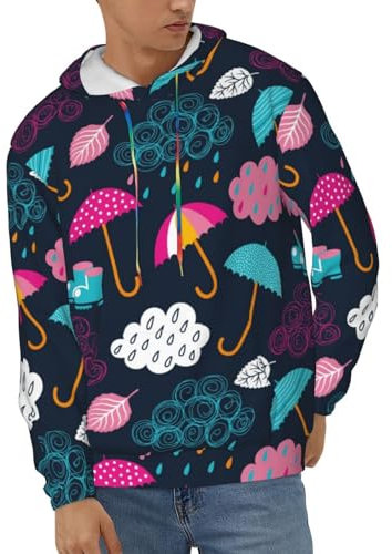 Kapuzen-Sweatshirts mit Regenschirm-Muster, Workout, athletisch, lässig, Pullover, Kapuzenpullover, Tops für Damen und Herren, mehrfarbig, XXL