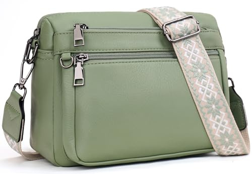 MUIIKOLA umhängetasche damen，umhängetasche mittelgroß tasche umhängetasche,damen leder，Weich Breiter Gurt